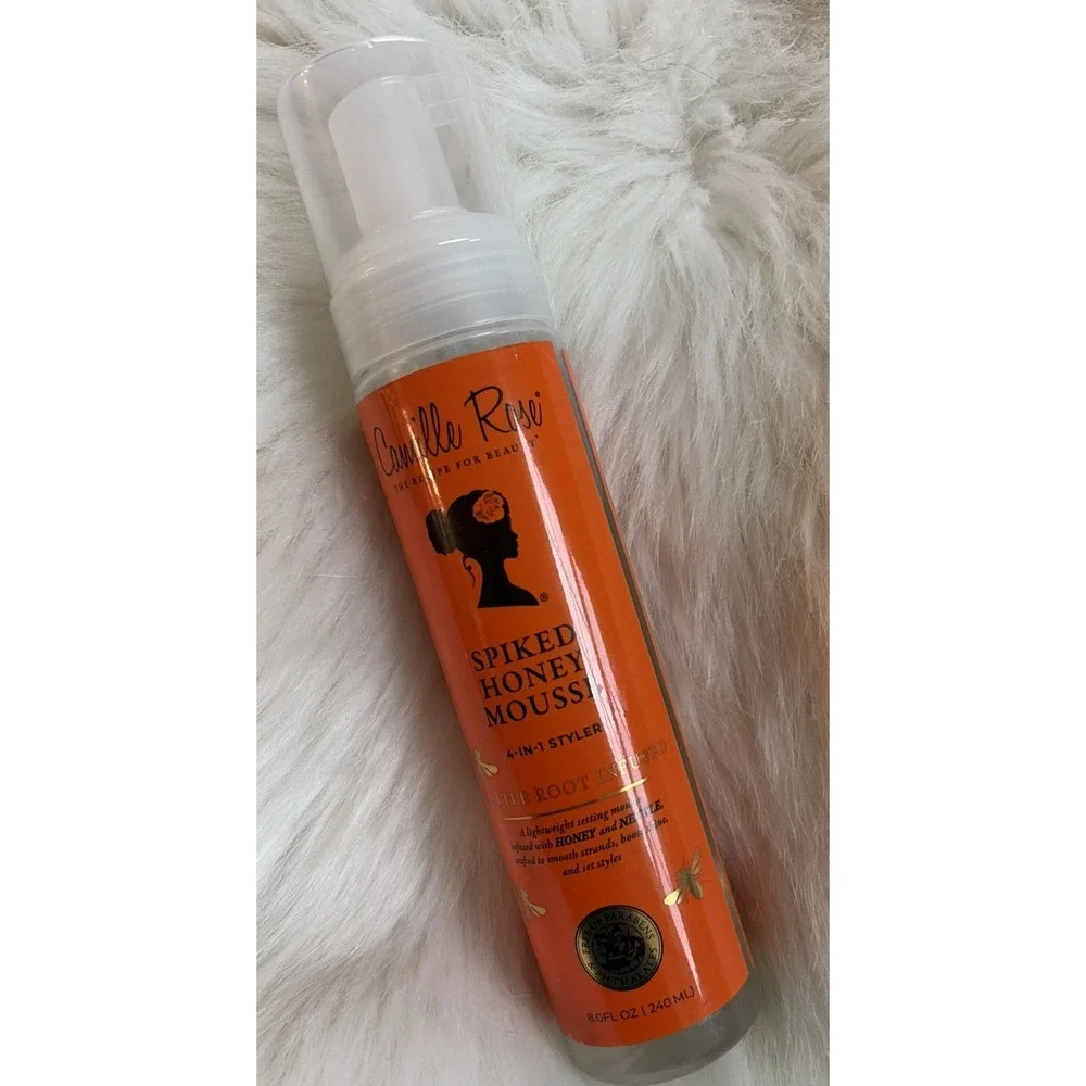 Camille Rose Spiked Honey Mousse 4-in-1 Styler Hair Setting 8oz Curly Hair Thick